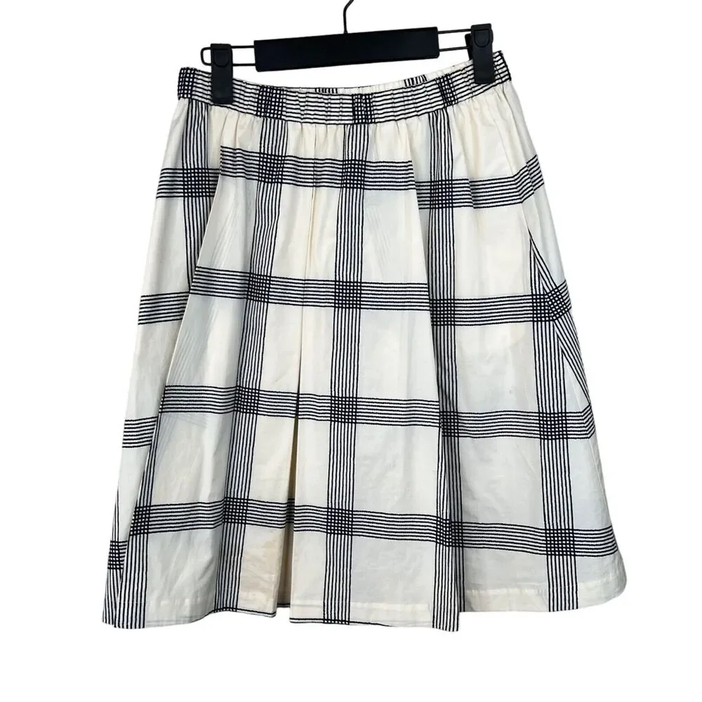 Tory Burch Womens Black &‎ White Plaid Skirt Size 2 Preppy Classic Capsule